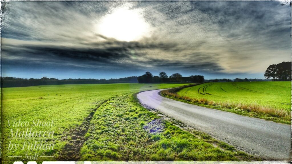 grüne Koppel Landschaft in Schleswig-Holstein bei Plön - Morgendämmerung.